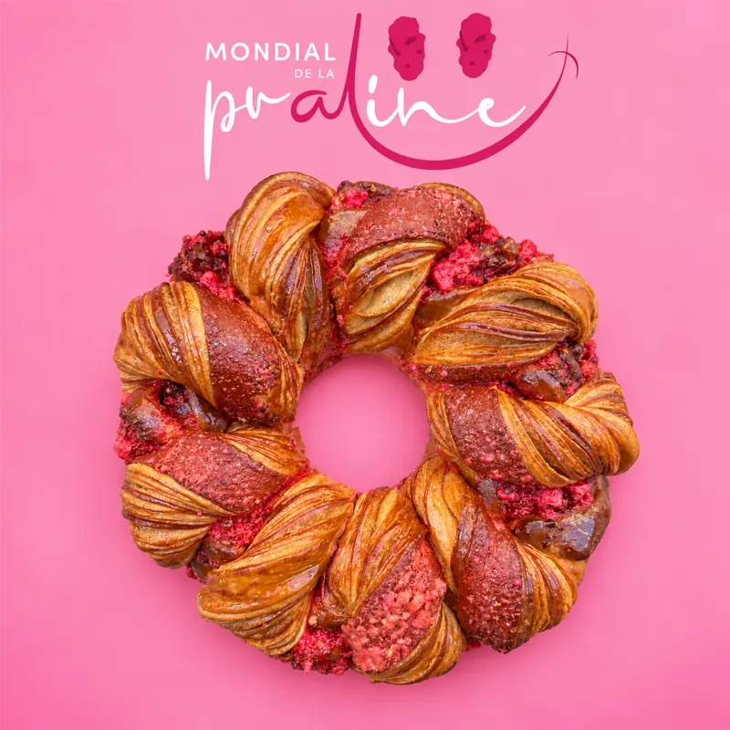 Brioche à la praline de Mosaïque Pâtisserie à Lyon, 2ᵉ place au Mondial de la Praline 2026